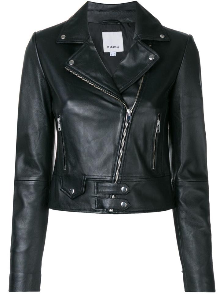 Pinko Fitted Biker Jacket - Black