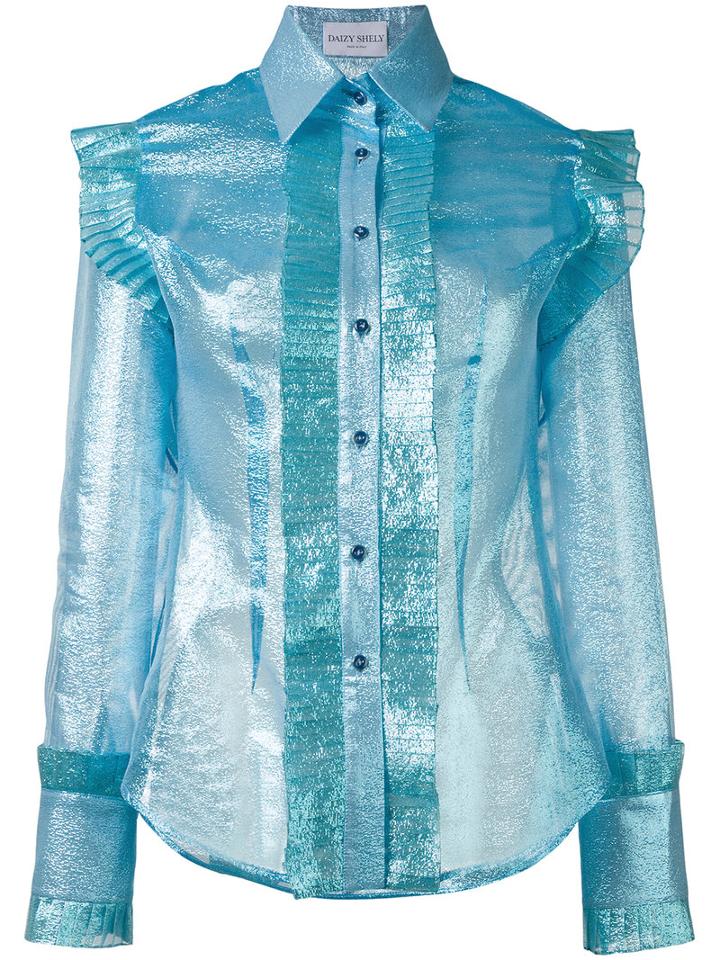 Daizy Shely - High Shine Shirt - Women - Polyester - 42, Blue, Polyester