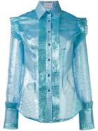 Daizy Shely - High Shine Shirt - Women - Polyester - 42, Blue, Polyester