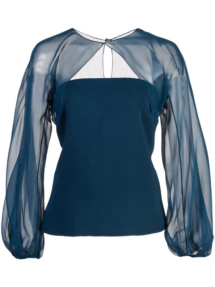Cushnie Sheer Cut Out Blouse - Blue