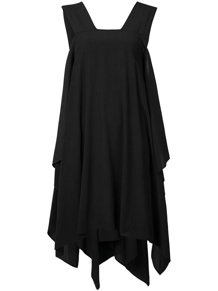 Lost & Found Rooms Asymmetric Trapeze Dress, Women's, Size: Medium, Black, Cotton/lyocell