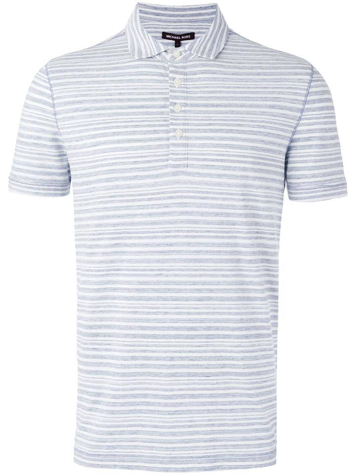 Michael Kors Striped Polo Shirt, Men's, Size: Large, Blue, Cotton