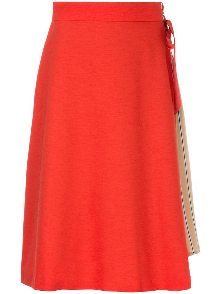 Loveless Wrap A-line Skirt - Yellow & Orange