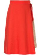 Loveless Wrap A-line Skirt - Yellow & Orange