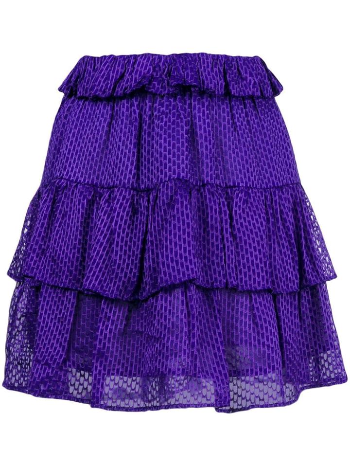 Iro Short Frilled Skirt - Pink & Purple