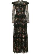 Needle & Thread Cosmic Forest Chiffon Gown - Black