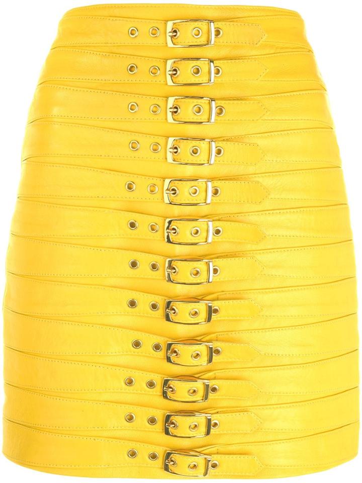 Manokhi Buckle-detail Mini Skirt - Yellow