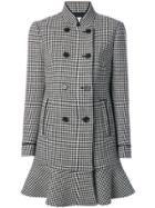Red Valentino Houndstooth Double Breasted Coat - Black