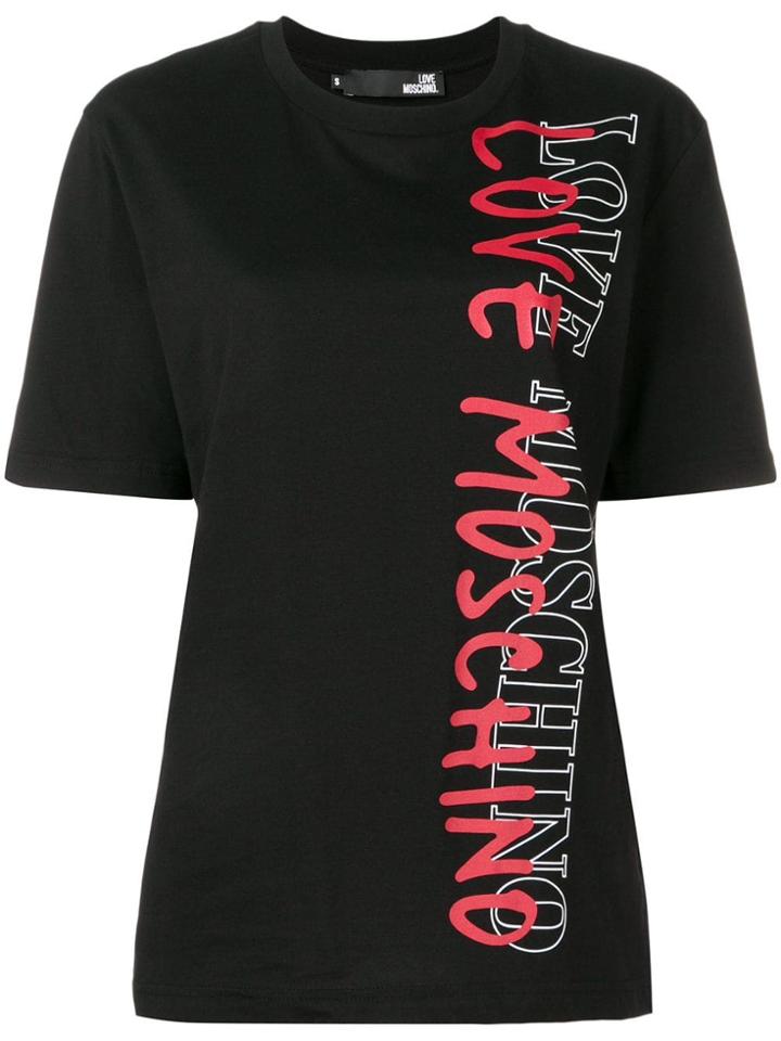 Love Moschino Contrast Logo T-shirt - Black
