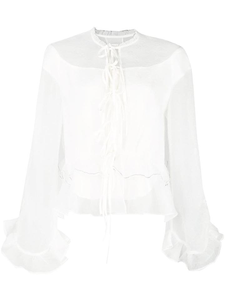 Renli Su Lace-fastening Blouse - White