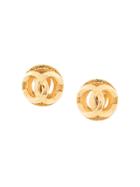 Chanel Vintage Dome Cc Earrings - Gold