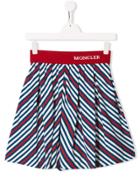 Moncler Kids Striped Pleated Skirt - Red