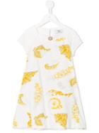 Young Versace Baroque Print Dress, Girl's, Size: 6 Yrs, White
