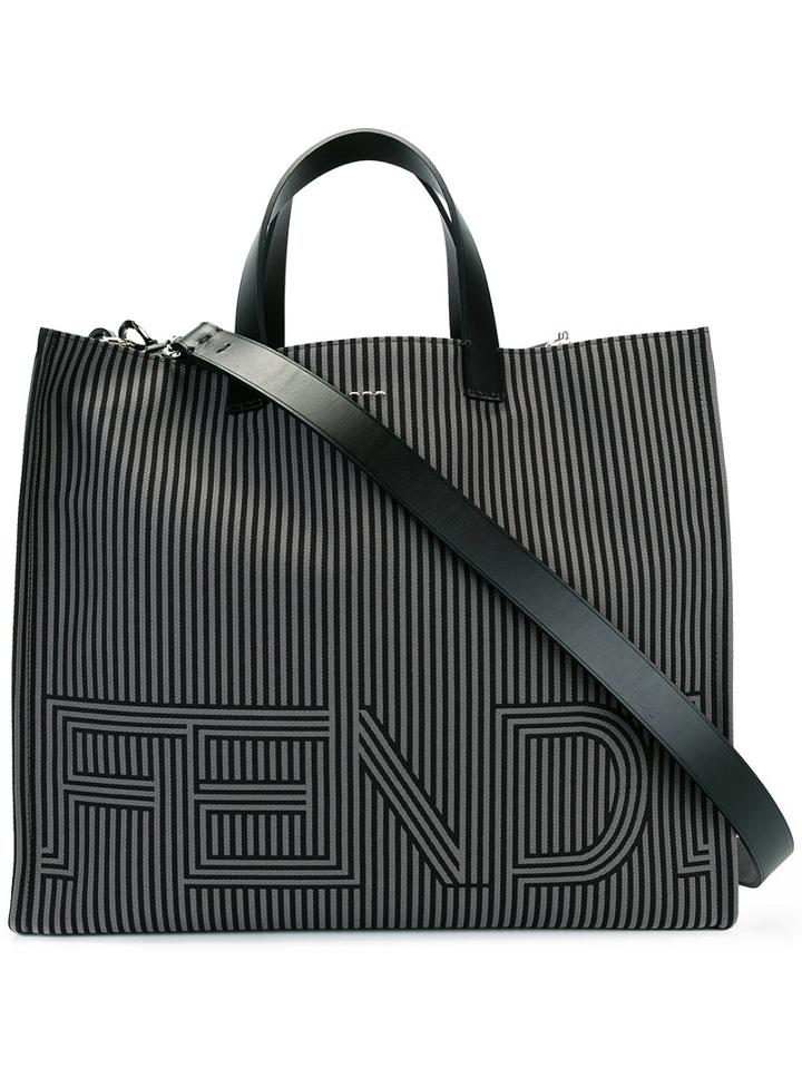 Fendi Shpng 1000's Ratlles Tote, Men's, Black, Nylon/leather