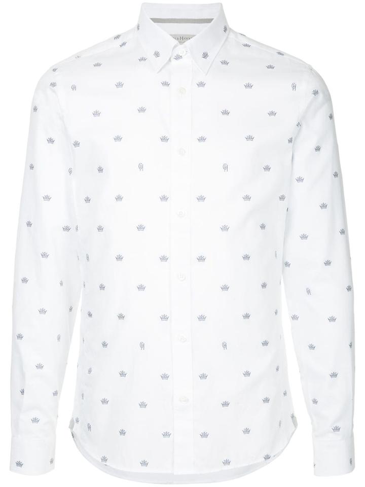 Gieves & Hawkes Crown Print Shirt - White