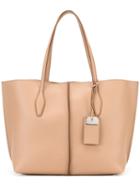 Tod's Double Handles Tote, Women's, Nude/neutrals, Leather