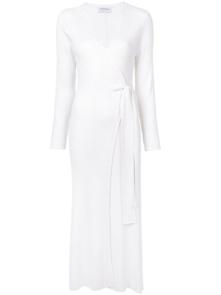 Osman Long Wrap Cardigan - White