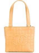 Chanel Vintage Quilted Logo Tote, Women's, Nude/neutrals