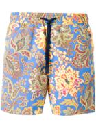 Etro Paisley Print Swim Shorts, Men's, Size: Large, Nylon