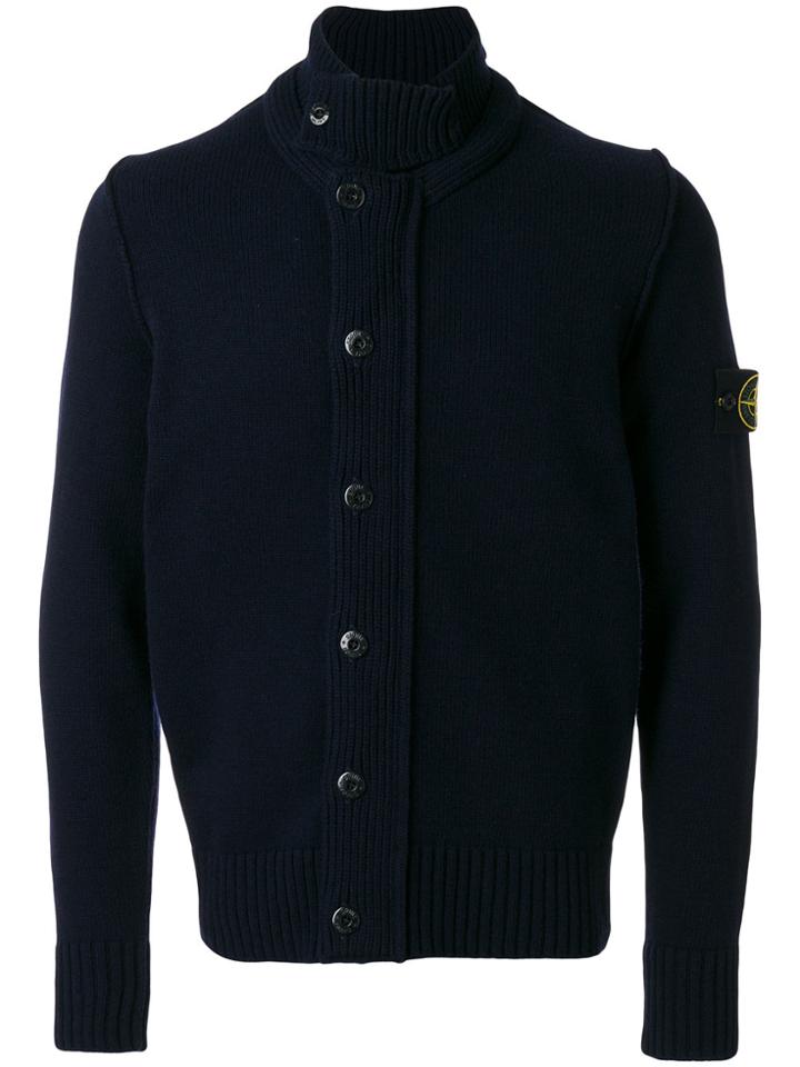Stone Island Stand Collar Cardigan - Blue