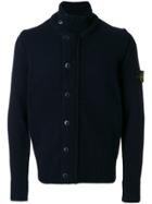 Stone Island Stand Collar Cardigan - Blue