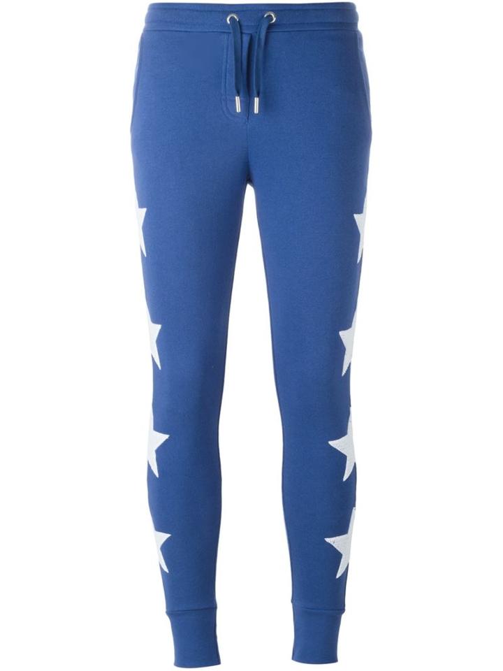 Zoe Karssen Embroidered Star Track Pants, Women's, Size: Medium, Blue, Cotton/polyester