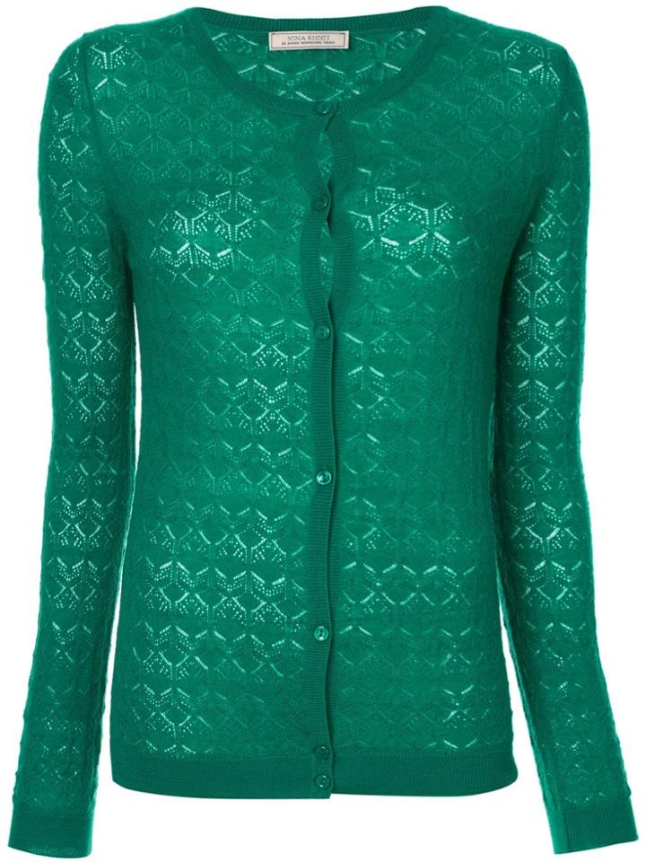 Nina Ricci Patterned Cardigan - Green