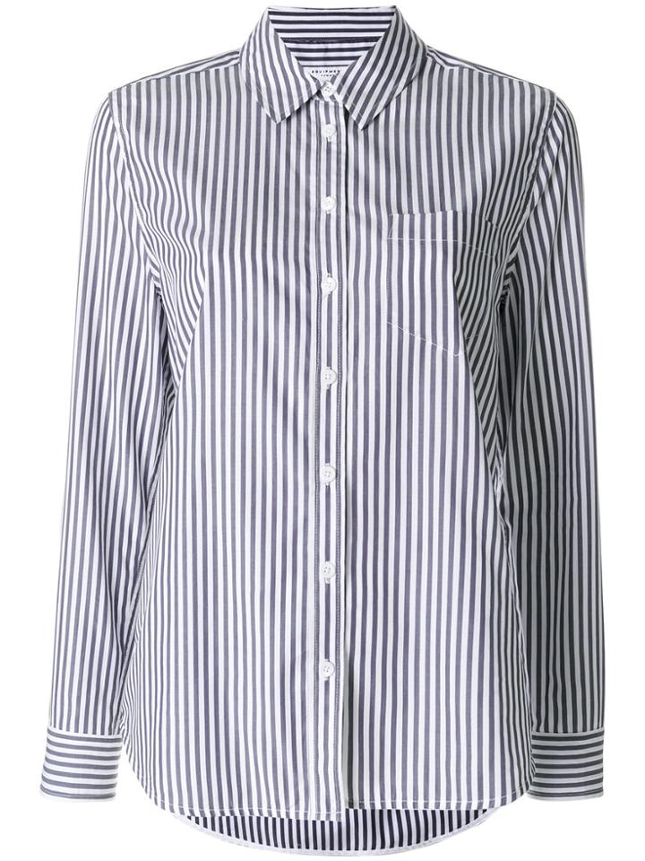 Equipment Embroidered Flower Shirt - Blue