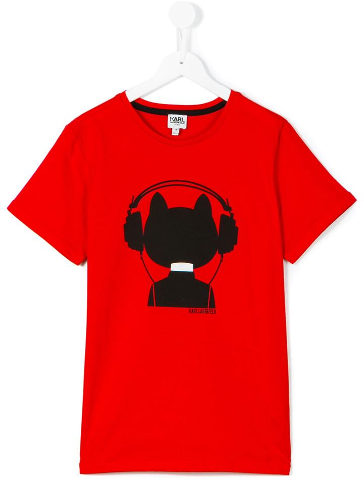 Karl Lagerfeld Kids - Printed T-shirt - Kids - Cotton - 16 Yrs, Boy's, Red