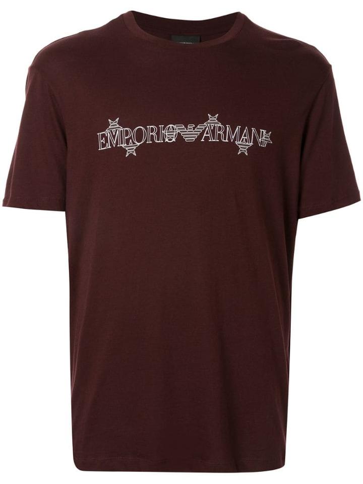 Emporio Armani Printed Logo T-shirt - Brown