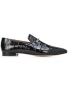 Newbark Textured Pointed Loafers - Black