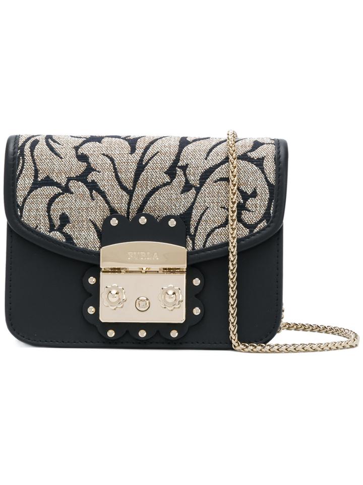 Furla Mini Metropolis Arabesque Cross Body Bag - Black