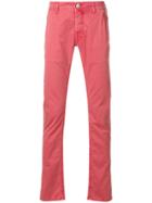 Jacob Cohen Straight Leg Trousers - Pink & Purple