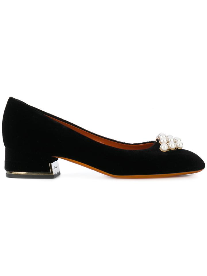 Santoni Embellished Pumps - Black
