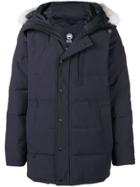 Canada Goose Fur-trimmed Padded Hooded Coat - Blue