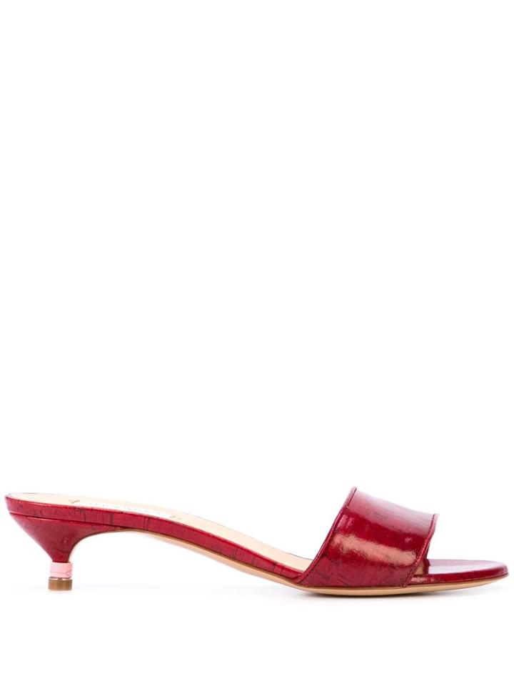 Gabriela Hearst Garcias Kitten Heel Mules - Red