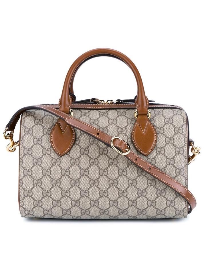Gucci 'gg Supreme Boston' Tote Bag, Women's, Nude/neutrals, Leather