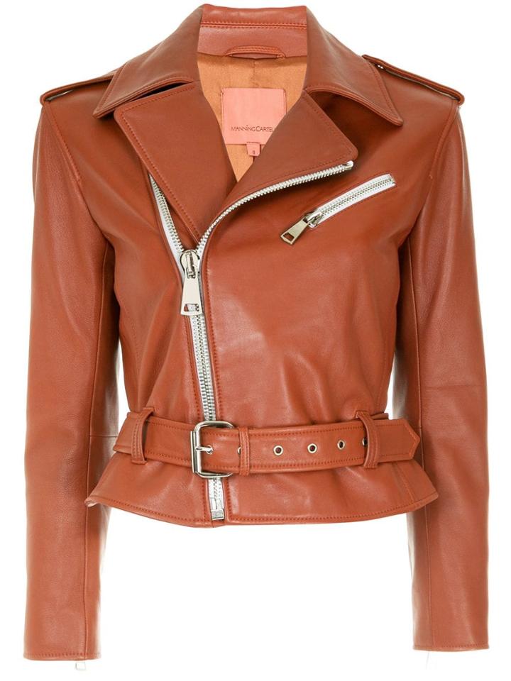 Manning Cartell Classic Biker Jacket - Brown