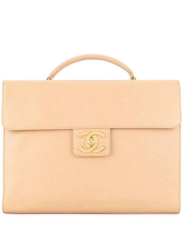 Chanel Vintage Briefcase Business Handbag - Brown
