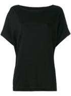 Y's Scoop Neck T-shirt, Women's, Size: 2, Black, Cotton