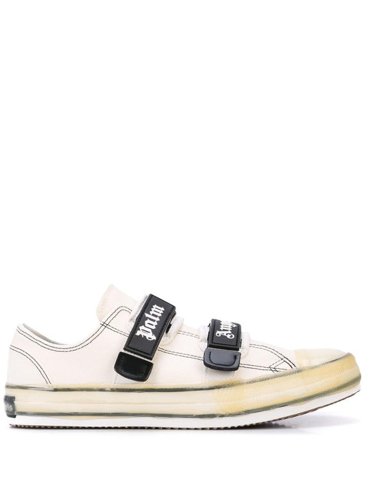 Palm Angels Logo Print Low Top Sneakers - White