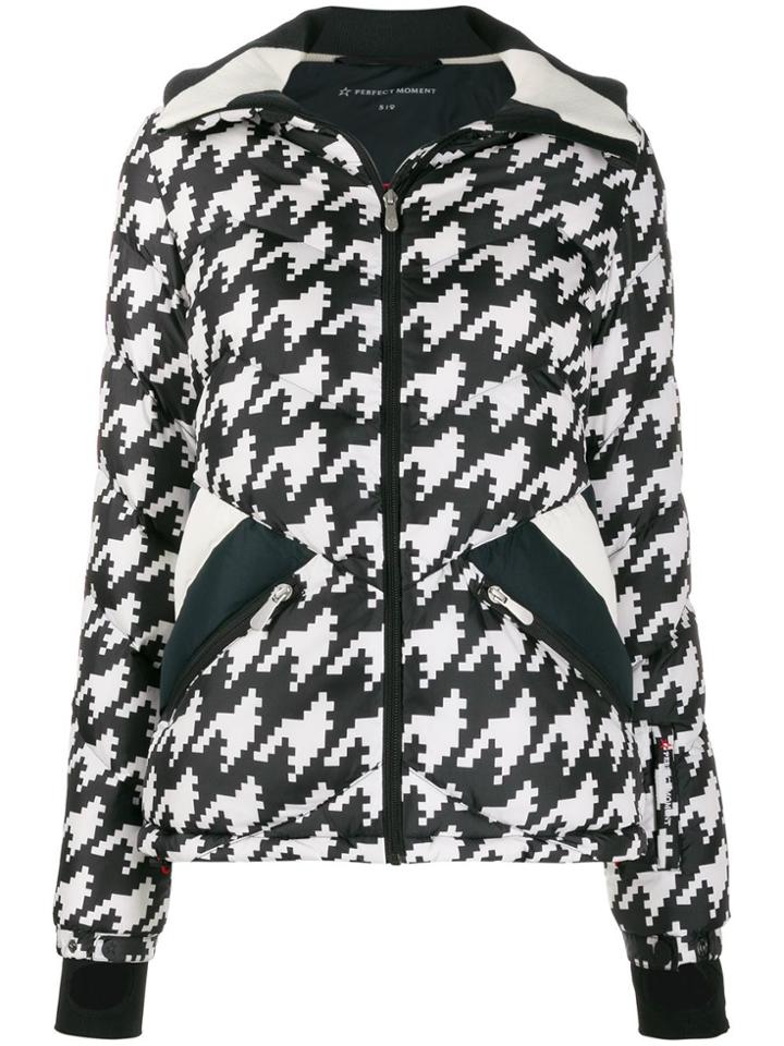 Perfect Moment Apres Duvet Houndstooth Jacket - Black