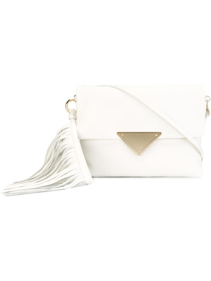 Sara Battaglia Teresa Clutch, Women's, White, Calf Leather