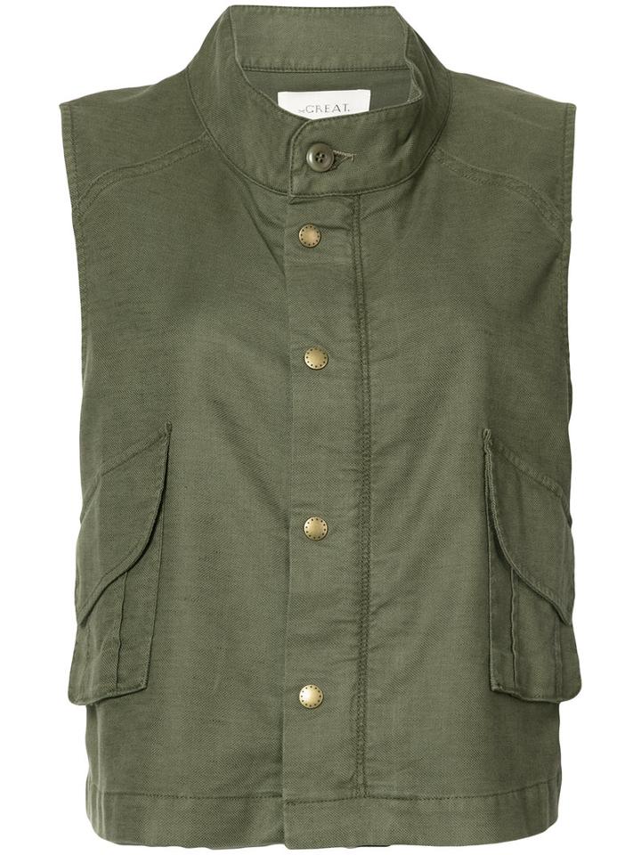 The Great - Army Vest - Women - Cotton/linen/flax/polyurethane/tencel - 2, Green, Cotton/linen/flax/polyurethane/tencel
