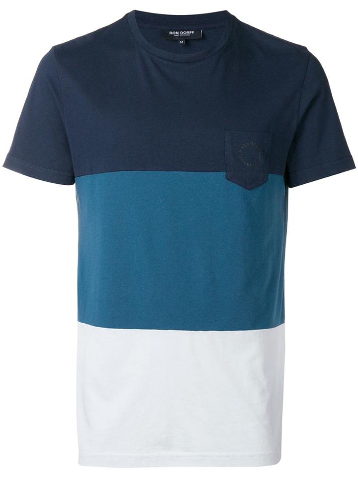 Ron Dorff Colour-block Short Sleeve T-shirt - Blue
