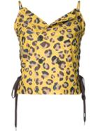 G.v.g.v. - Lace Up Trench Cami Top - Women - Cotton/nylon - 34, Women's, Yellow/orange, Cotton/nylon