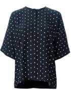 Givenchy Cross Print Blouse, Women's, Size: 36, Black, Silk