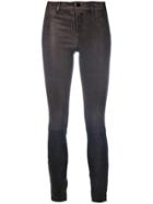 J Brand Cropped Skinny Leather Trousers - Grey