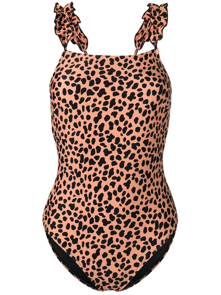 Rixo London Cherry Leopard Swimsuit - Neutrals