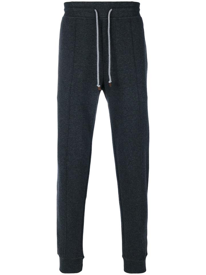 Brunello Cucinelli - Drawstring Track Pants - Men - Cotton/polyamide - L, Grey, Cotton/polyamide